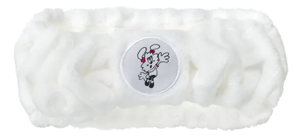 SHISEIDO（資生堂）アルティミューンとVERDYがコラボレーションした特製ヘアバンド。肌触りの良い素材で、中央の丸いワッペンにはVERDYのキャラクター「GIRL」のイラストがデザインされています。